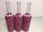 Decoratieve flessen - 3 stuks - roze