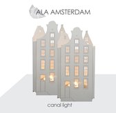 waxinelichthouder ALA AMSTERDAM canal light grachtenhuis 2 huisjes