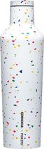Corkcicle Canteen 475ml 16oz - Poketo White Terrazzo Roestvrijstaal - Waterfles en Thermosfles - 3wandig - 25uur koud en 12uur warm - BPA vrij - grote opening voor ijsklontjes