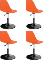 vidaXL Eetkamerstoelen draaibaar 4 st PP oranje