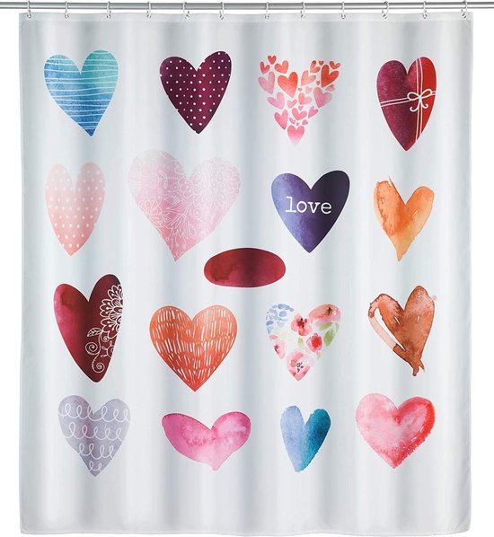Wenko Douchegordijn Love 180 X 200 Cm Polyester Wit