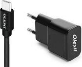 OLESIT 5V 2A 10W. 1 poort USB Oplader Samsung Galaxy UNS-1538 OLESIT Adapter + 1 Meter Micro USB Kabel - Zwart
