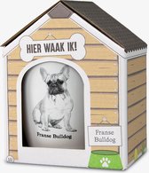 Mok - Hond - Cadeau - Franse Bulldog - Gevuld met een snoepmix - In cadeauverpakking met gekleurd lint