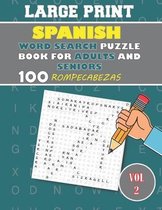 Large Print spanish word search puzzle book for adults and seniors Vol 2