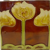 Keramische tegels - Art Nouveau tegels bloemen - Set van 10