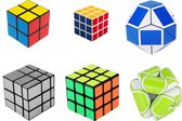 Speed cube 6-in-1-set - 6 x puzzelkubus - geschenkset - breinbrekers