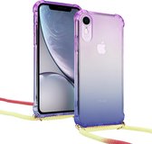 ShieldCase de téléphone avec cordon adaptée pour Apple iPhone Xr - violet/bleu