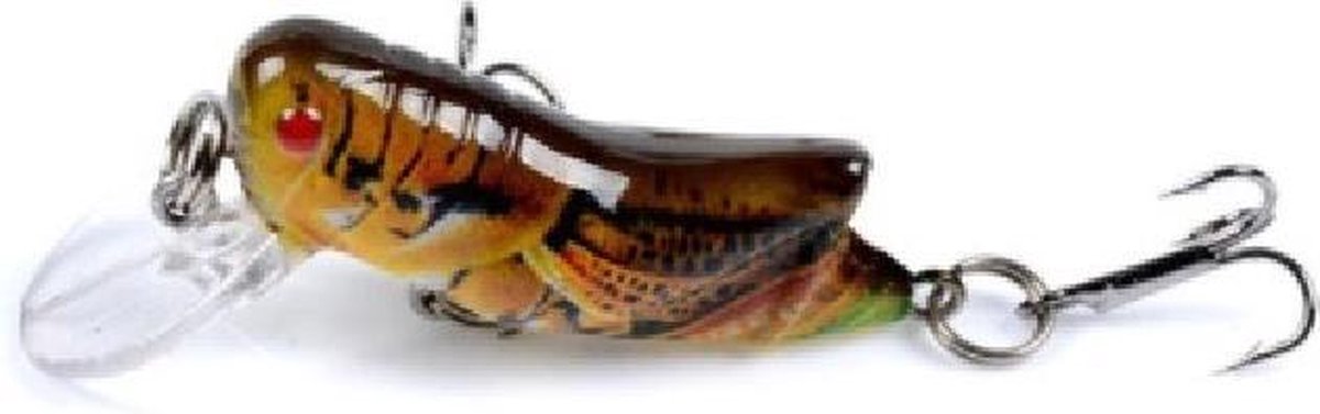 Goedkoopbaarzen - Sprinkhaan - Bruin - Plug - Kunstaas - 4,5 cm - 3,5 gram