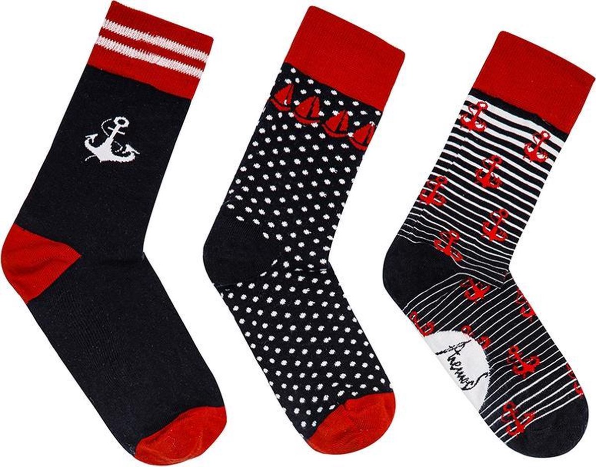 AnemosS Kleurrijke fancy sokken met fantasievolle patronen - Set van 3 - Multicolor - Maat 41-46, Heren