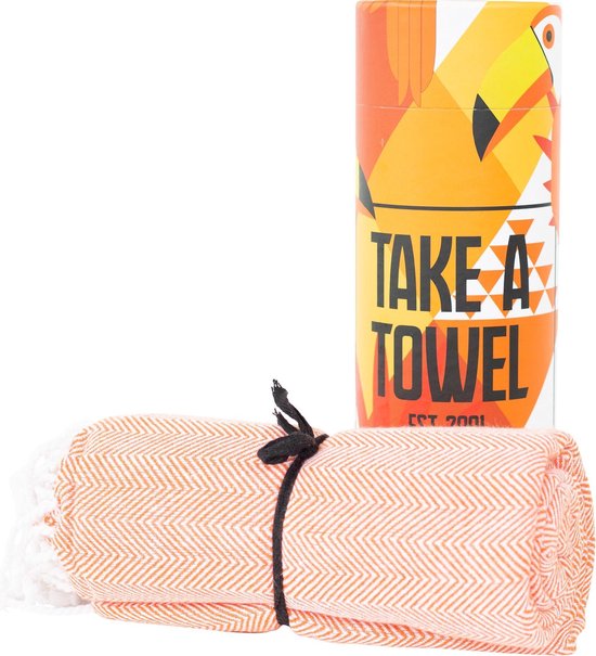 Hamamdoek - Take A Towel - saunadoek - 100x180cm - 100% katoen - pestemal - Oranje