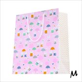 Luxe kadotas - Cadeau tas - geboorte - meisje - roze - 39 x 32 cm - 10 stuks