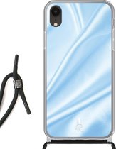 iPhone Xr hoesje met koord - Baby Blue Satin