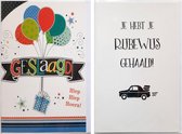 Geslaagd + Rijbewijs - 2 Wenskaarten – 12 x 17 cm