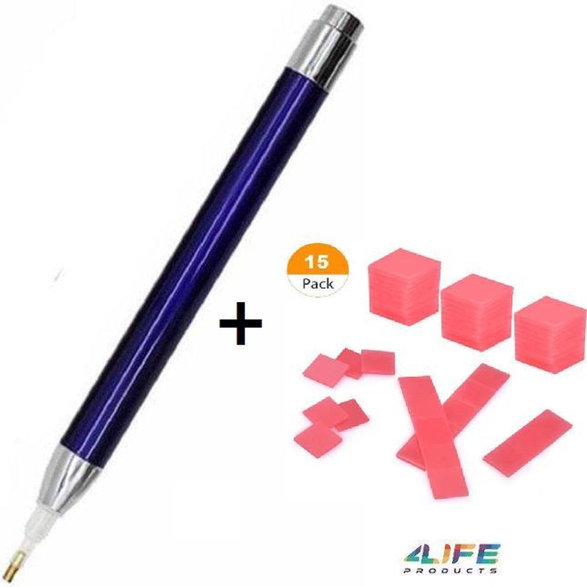 Diamond Painting Led Pen + 15 Wax - Blauw - Inclusief Gratis Batterijen