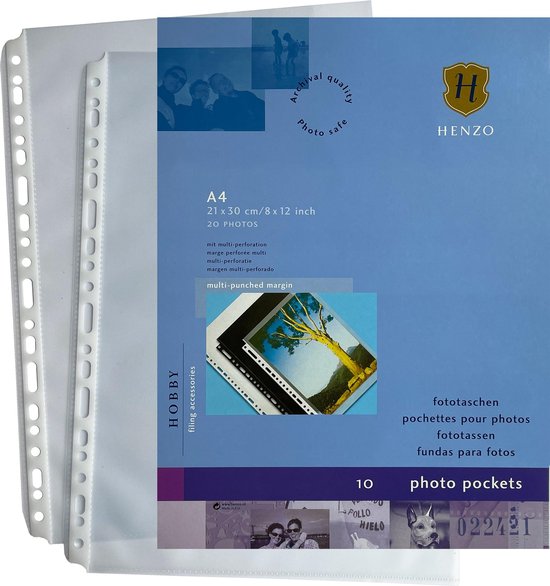 Insteekhoes - Henzo - 10 stuks voor 20 foto's - Formaat A4 - Transparant |  bol.com