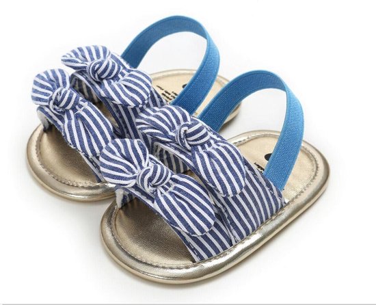 Blauw wit zilver sandalen | zomer schoenen | baby meisjes | antislip zachte  zool | 0... | bol.com