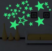 Muursticker glow in the dark sterren - lichtgevende stickers voor de babykamer of kinderkamer