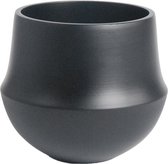 Pot Fusion Black ronde bloempot voor binnen 17x15 cm zwart