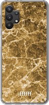 6F hoesje - geschikt voor Samsung Galaxy A32 5G -  Transparant TPU Case - Gold Marble #ffffff