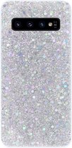 ADEL Premium Siliconen Back Cover Softcase Hoesje Geschikt voor Samsung Galaxy S10 Plus - Bling Bling Glitter Zilver