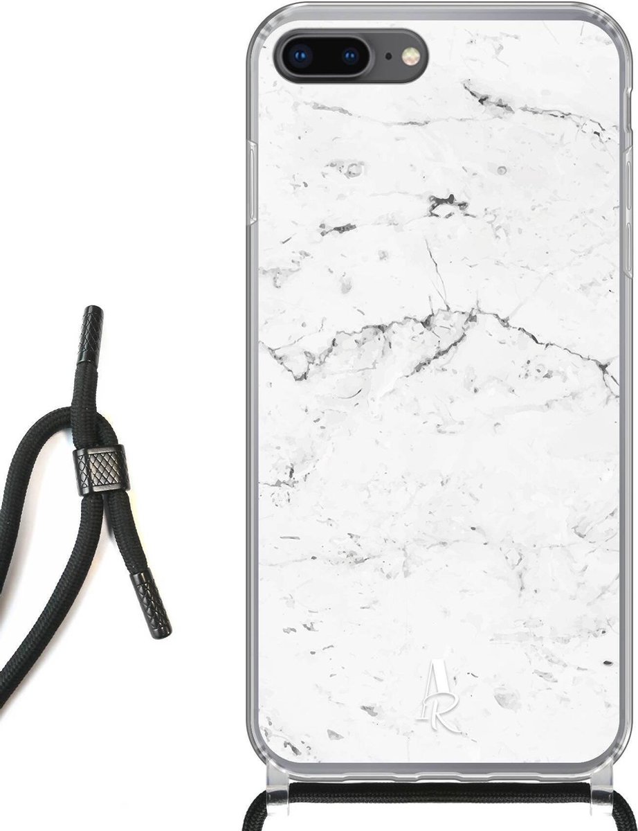 iPhone 8 Plus hoesje met koord - Pearly Marble
