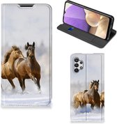 Wallet Book Case Samsung Galaxy A32 5G Smart Cover Hoesje Paarden
