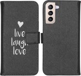 iMoshion Hoesje Geschikt voor Samsung Galaxy S21 Plus Hoesje Met Pasjeshouder - iMoshion Design Softcase Bookcase - Meerkleurig / Live Laugh Love