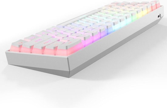 MK61 Keyboard - Qwerty - Mechanische Gaming Toetsenbord - RGB - Gateron Optical Yellow Switch - Witte Kleur