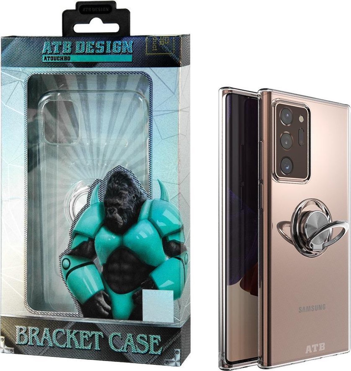 Atouchbo Bracket Case Samsung Note 20 Ultra hoesje transparant