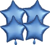 Amscan Folieballonpakket Satin Luxe Ster 43 Cm Blauw 4 Stuks