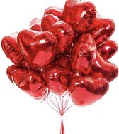 Ballonnenset Hart | Rood | 10 stuks | Folieballonnen | 45cm | Helium ballon | Valentijn | Huwelijk
