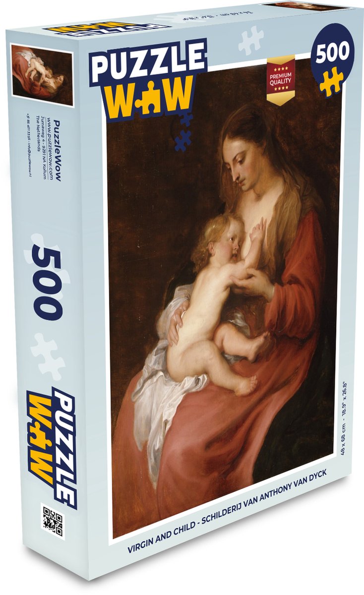 Afbeelding van product Puzzel 500 stukjes Anthonie van Dyck - Virgin and Child - Schilderij van Anthony van Dyck - PuzzleWow heeft +100000 puzzels