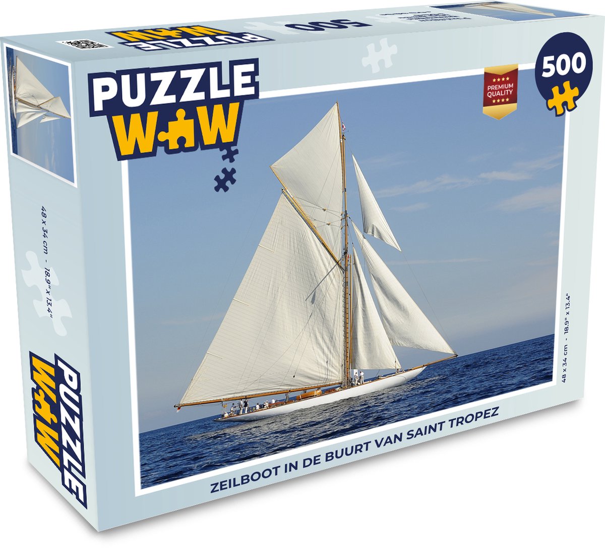 Afbeelding van product Puzzel 500 stukjes Zeilboot - Zeilboot in de buurt van Saint Tropez - PuzzleWow heeft +100000 puzzels