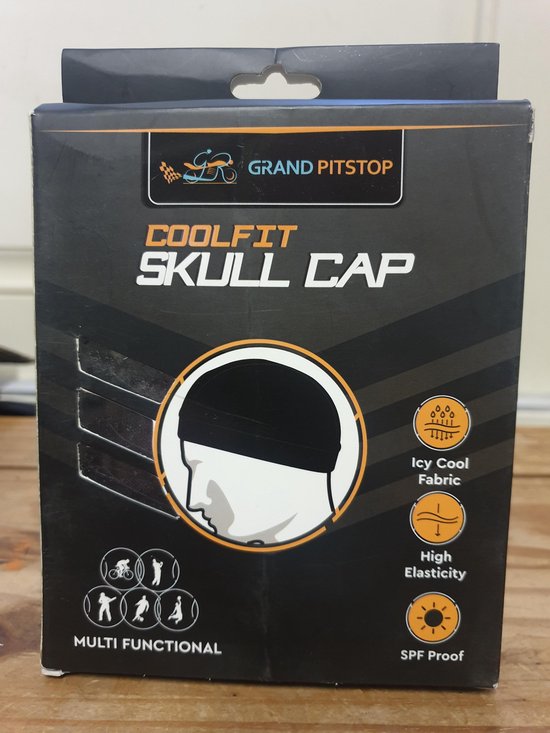 GrandPitstop Skull Cap / helm muts / sport muts / fiets muts / zwart - GrandPitstop
