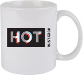 Hot Rustaagh mok - kop - beker - koffie/thee - hoogglans wit- 295 ml - grappig - herkenbaar