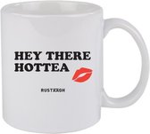 Hey there hottea Rustaagh mok - kop - beker - koffie/thee - hoogglans wit- 295 ml - grappig - herkenbaar