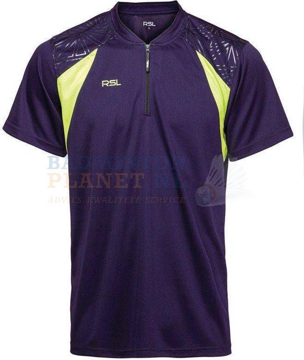 RSL T-shirt Badminton Tennis Paars/Geel maat XS