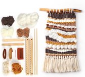Complete DIY weefset – Weefraam 40 x 30 cm inclusief weefgaren, weefkam, steeklatten en naald – Weefgetouw voor volwassenen en kinderen – Weaving – Weven op weefraam voor beginners