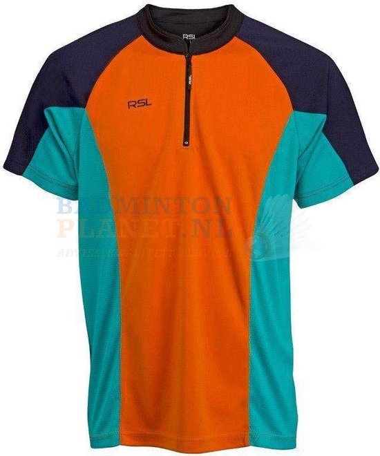 RSL T-shirt Badminton Tennis Oranje/Blauw Maat XS