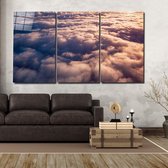 Insigne Glazen Schilderijen – Wolken – 3-Delig Mega Glasschilderij - 3x72x46 cm - 4 mm
