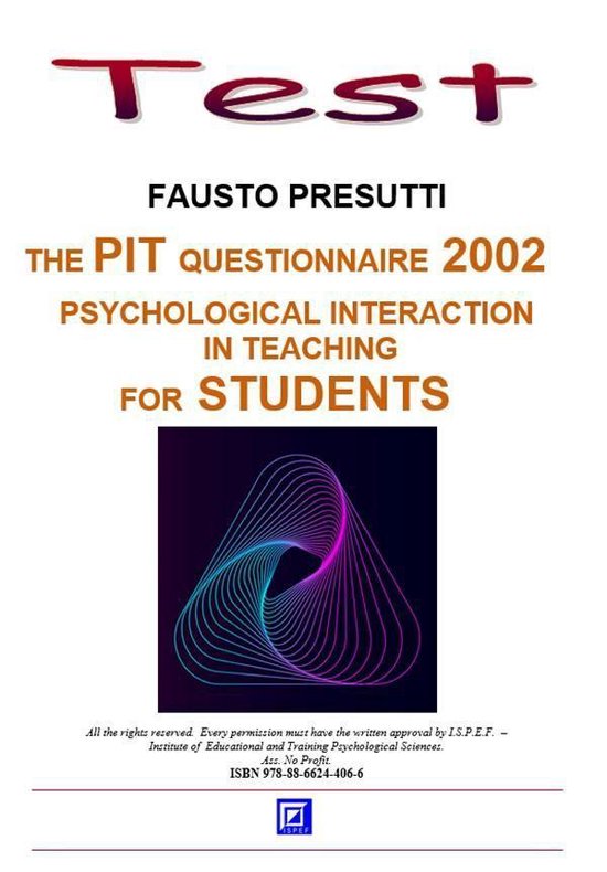 The PIT Questionnaire 2002 for Students - cover