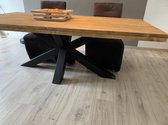 Eettafel Tendenza 3 (rechthoek) - 2.00 x 1.00 tafelblad steigerhout in kleur naar keuze, stalen Matrix-poot | Quattro Design