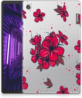 Tablet Hoes Lenovo Tab M10 Plus Back Case Blossom Red met transparant zijkanten