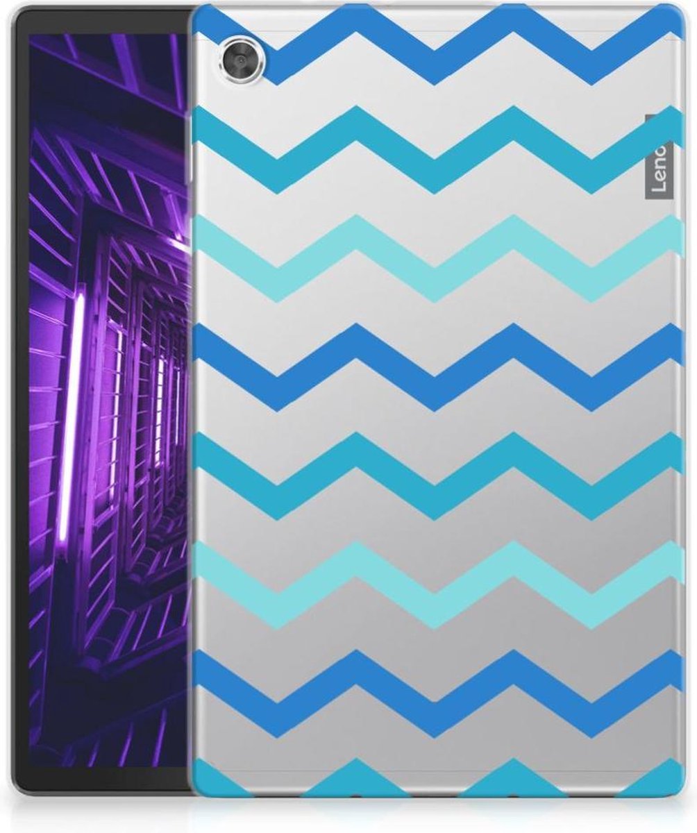 Lenovo Tab M10 Plus Hippe Hoes Zigzag Blauw
