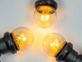 Complete prikkabel set 10 meter inclusief 10 witte LED kogellampen - 0,7W warm wit (2650K)