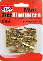 Meyco Hobby - Mini wasknijpers Goud 18 stuks