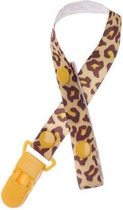 Speenkoord Dierenprint - Luipaard Print – Goud Geel - Snap On Clip
