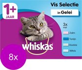 Whiskas 1+ Vis In Gelei Maaltijdzakjes - Kattenvoer - 8 x 12x100 g