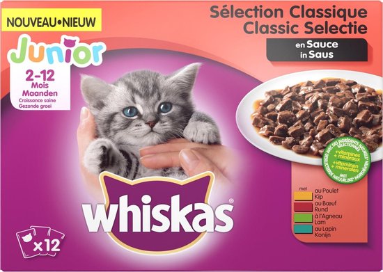 een schuldeiser Absorberend Wijde selectie Whiskas Classic Selectie in Saus Junior 2-12 Maanden - Kattenvoer - 12 x  100 g | bol.com