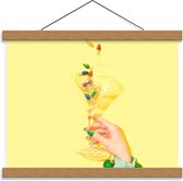 Schoolplaat – Glas met Lampjes Er In  - 40x30cm Foto op Textielposter (Wanddecoratie op Schoolplaat)